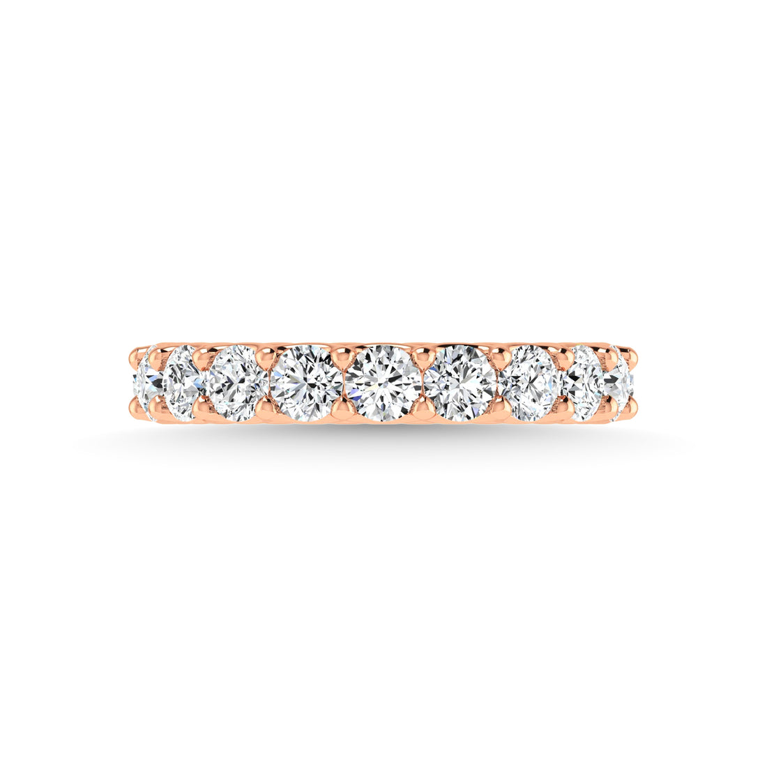 14K Rose Gold Lab Grown Diamond 2 7/8 Ct.Tw. Round Shape Full Eternity Band  (size 6.5)