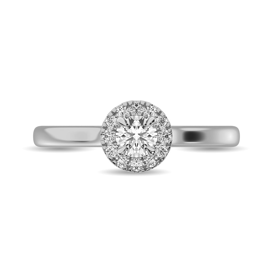 Diamond 3/8 Ct.Tw. Round Center Halo Engagement Ring in 10K White Gold