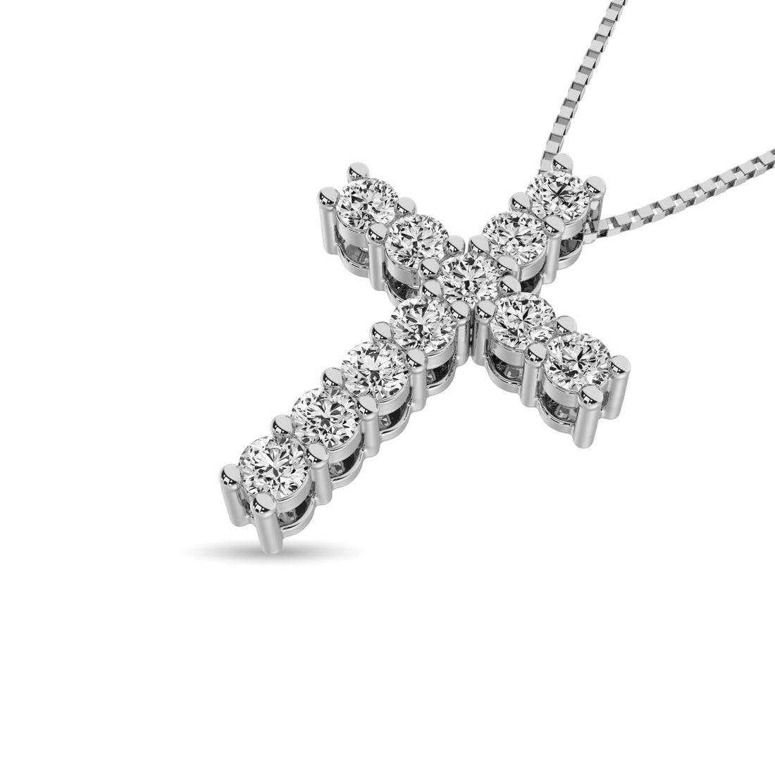 Diamond 1/2 Ct.Tw. Cross Pendant in 14K White Gold