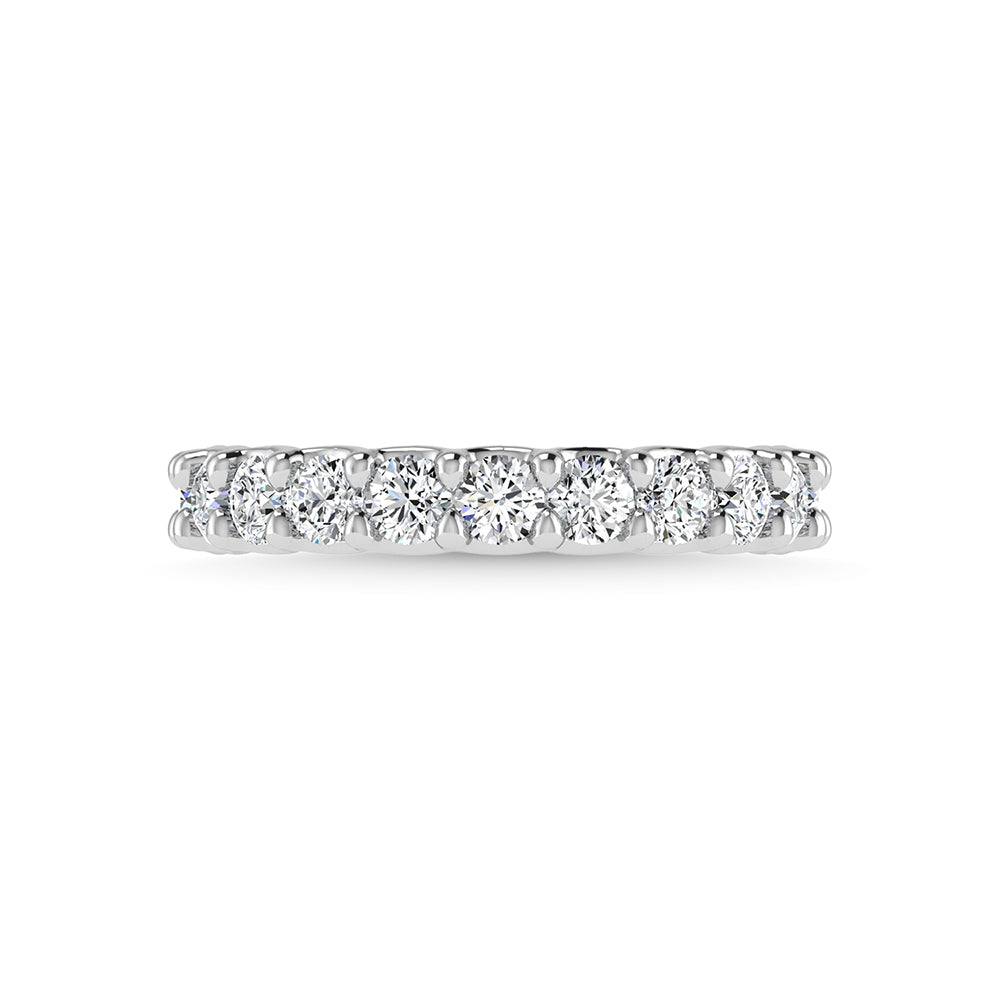 14K White Gold Lab Grown Diamond 5/8 Ct.Tw. Round Shape Half Way wedding Band (size 6.5)