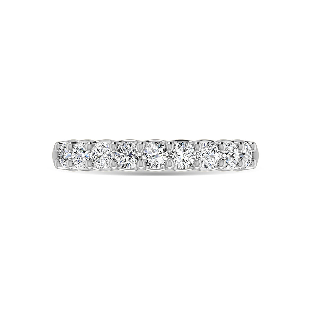 14K White Gold Lab Grown Diamond 1 3/4 Ct.Tw. Round Shape Half Way wedding Band (size 6.5)