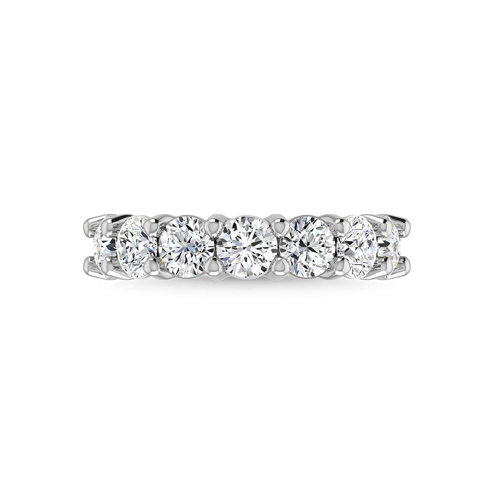 14K White Gold Lab Grown Diamond 3 3/4 Ct.Tw. Round Shape Half Way wedding Band (size 6.5)