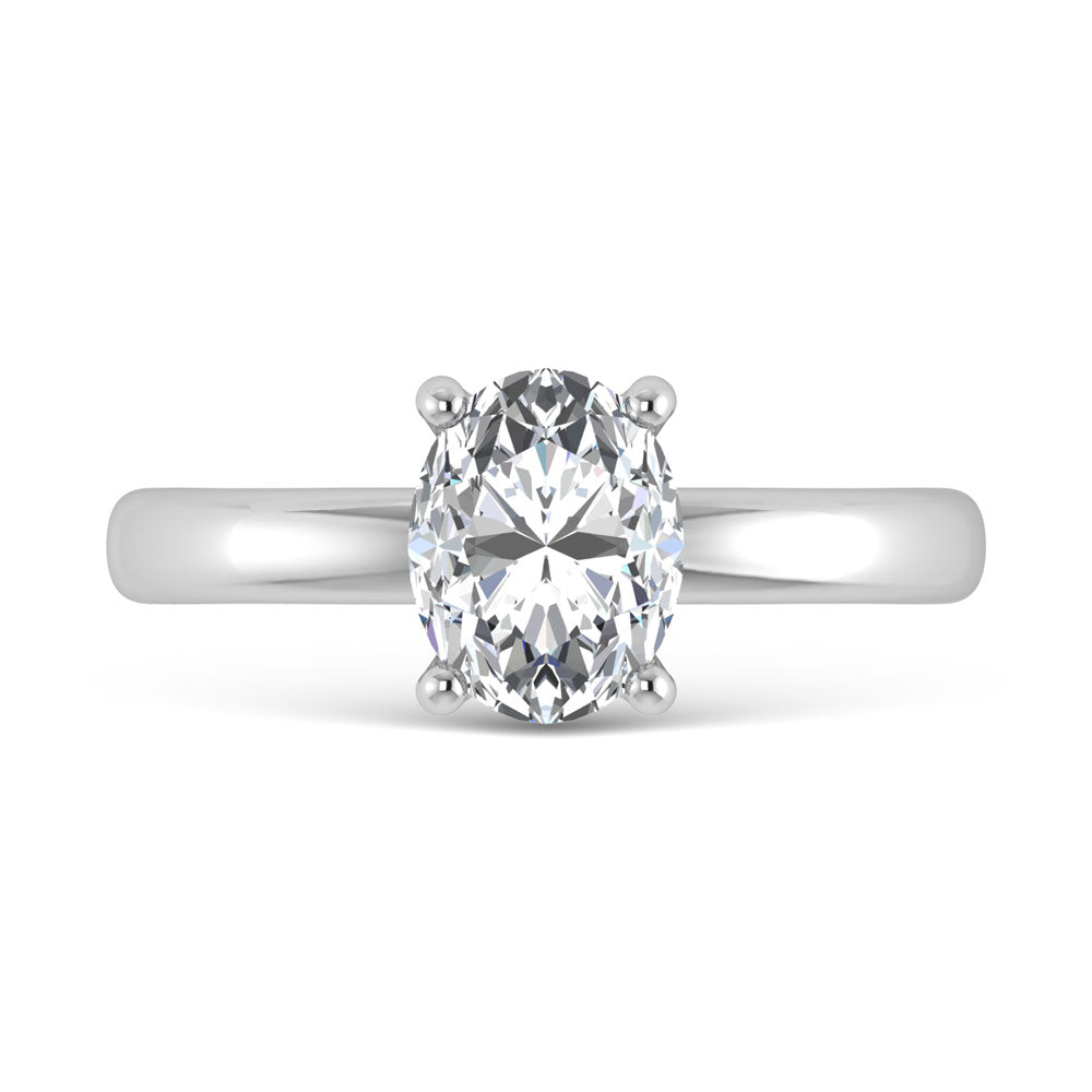 14K White Gold Lab Grown Diamond 1 Ct.Tw. IGI Certified Oval Shape Solitaire (Available from 1CT to 7CT)