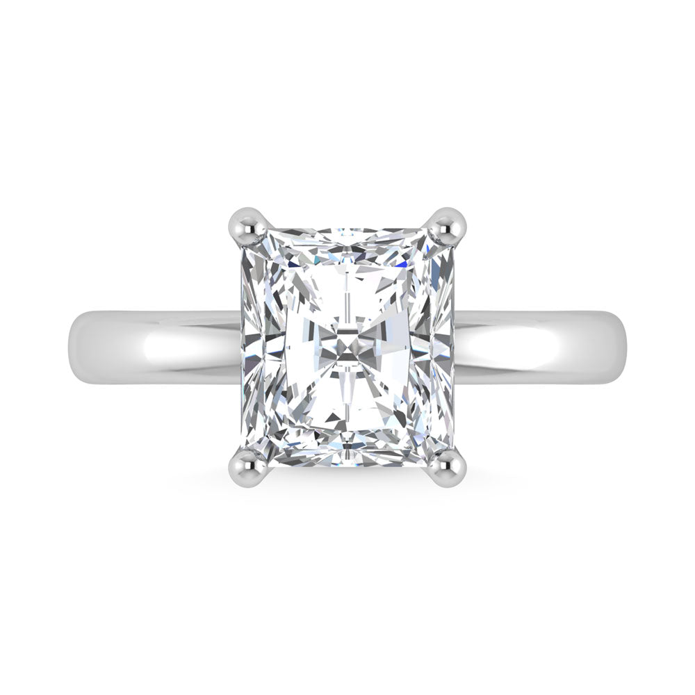 14K White Gold Lab Grown Diamond 1 Ct.Tw. IGI Certified Radiant Shape Solitaire (Available from 1CT to 7CT)