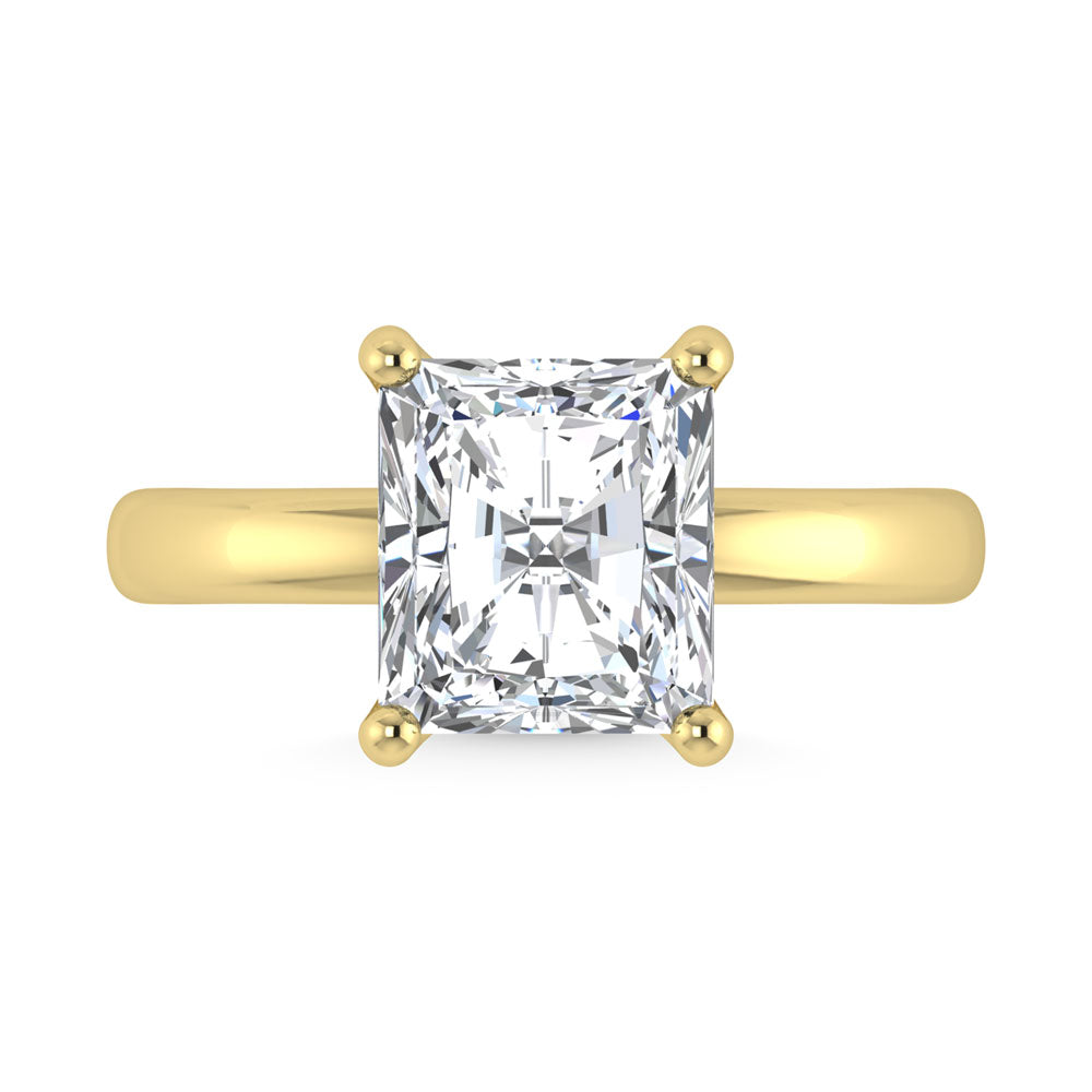 14K Yellow Gold Lab Grown Diamond 1 Ct.Tw. IGI Certified Radiant Shape Solitaire (Available from 1CT to 7CT)