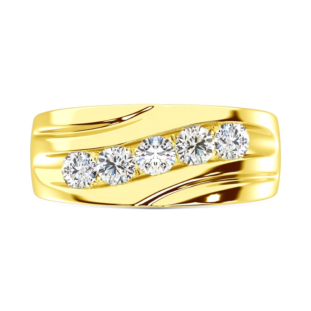 14K Yellow Gold Lab Grown Diamond 1 Ct.Tw. Mens Ring