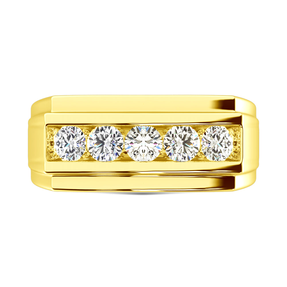 14K Yellow Gold Lab Grown Diamond 1 Ct.Tw. Mens Ring