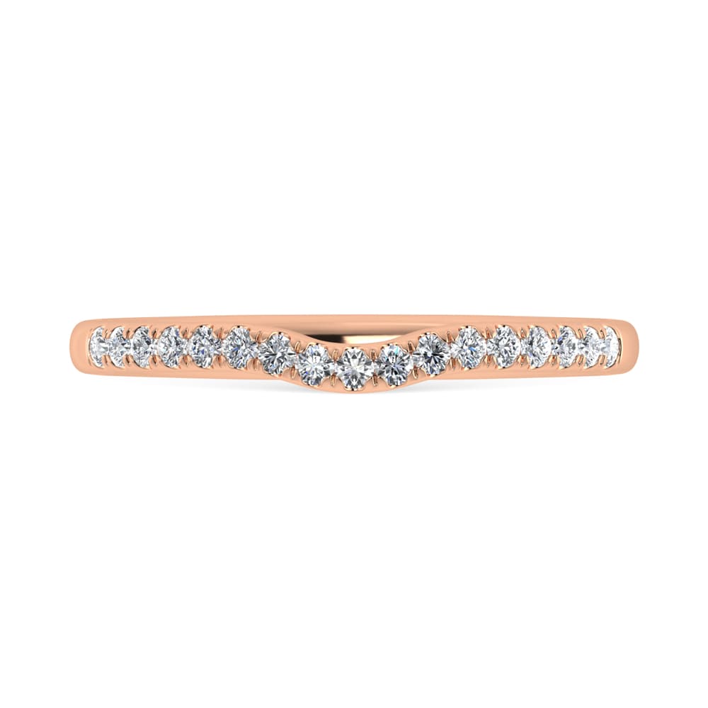 14K Rose Gold Lab Grown Diamond 1/6 Ct.Tw. IGI Certified Wedding Band