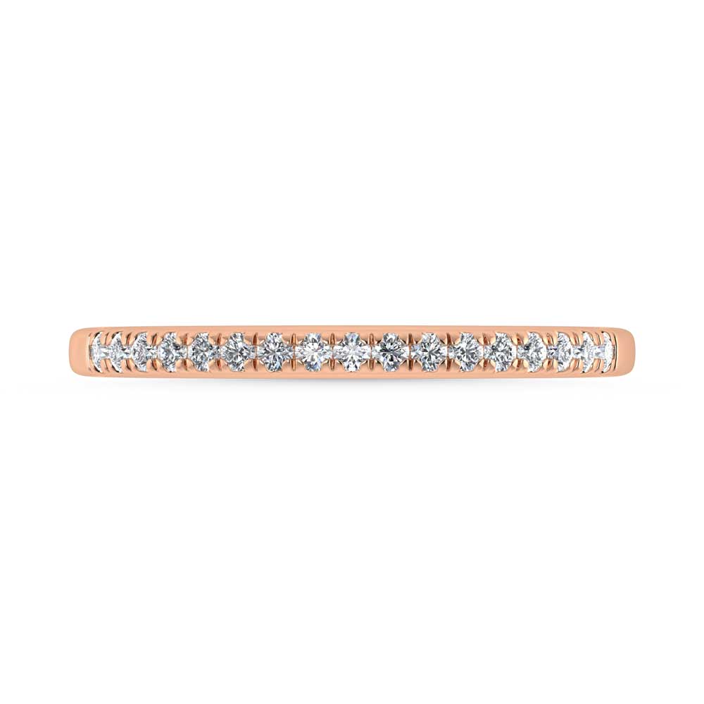 14K Rose Gold Lab Grown Diamond 1/6 Ct.Tw. IGI Certified Wedding Band