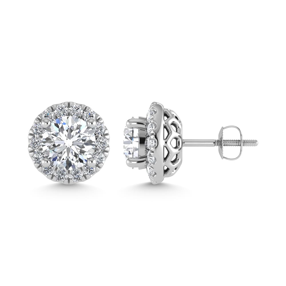 14K White Gold Lab Grown Diamond 2 1/2 Ct.Tw. Fashion Earrings