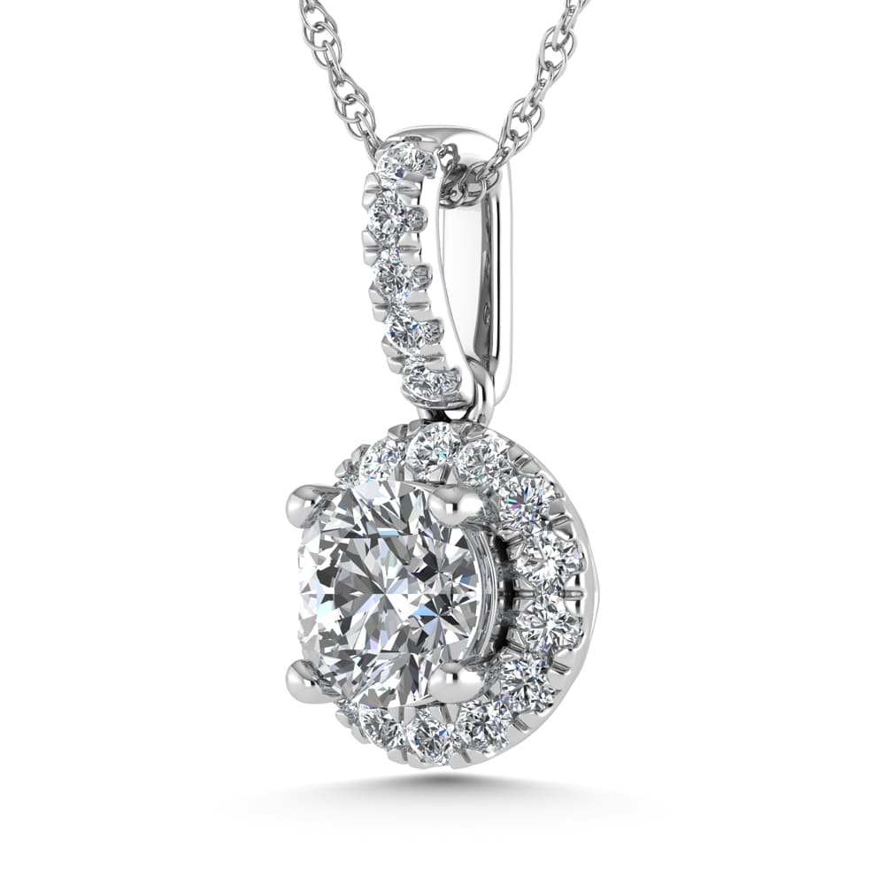 14K White Gold Lab Grown Diamond 2 Ct.Tw. Fashion Pendant