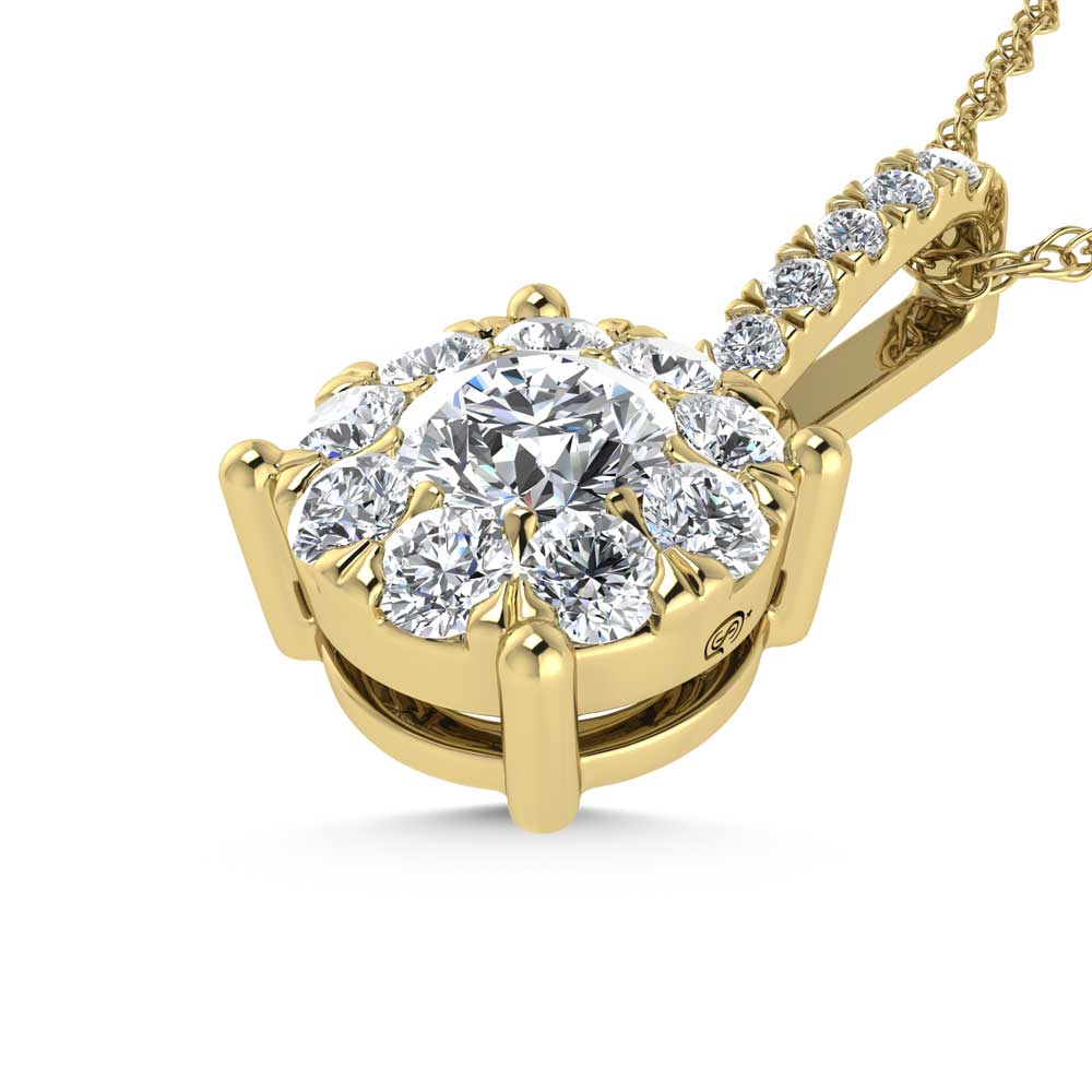 14K Yellow Gold Lab Grown Diamond 1/2 Ct.Tw. Fashion Pendant