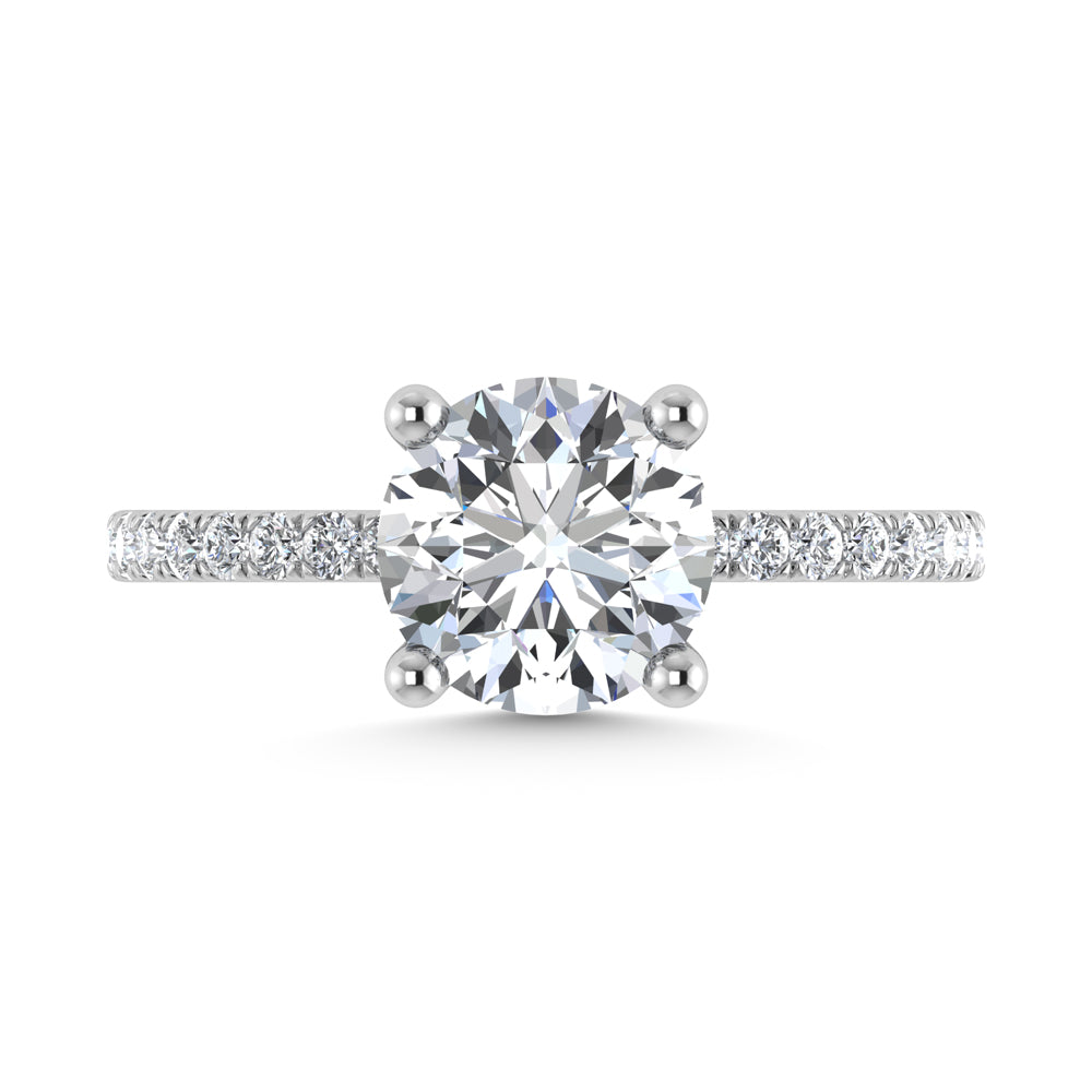 14K White Gold Lab Grown Diamond 1 7/8 Ct.Tw. Hidden Halo Engagement Ring (Center Round)