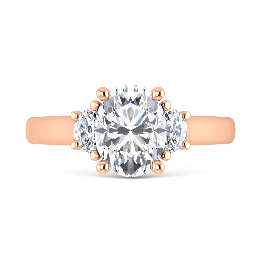 14K Rose Gold Lab Grown Diamond 2 3/8 Ct.Tw. Oval Shape Engagement Ring