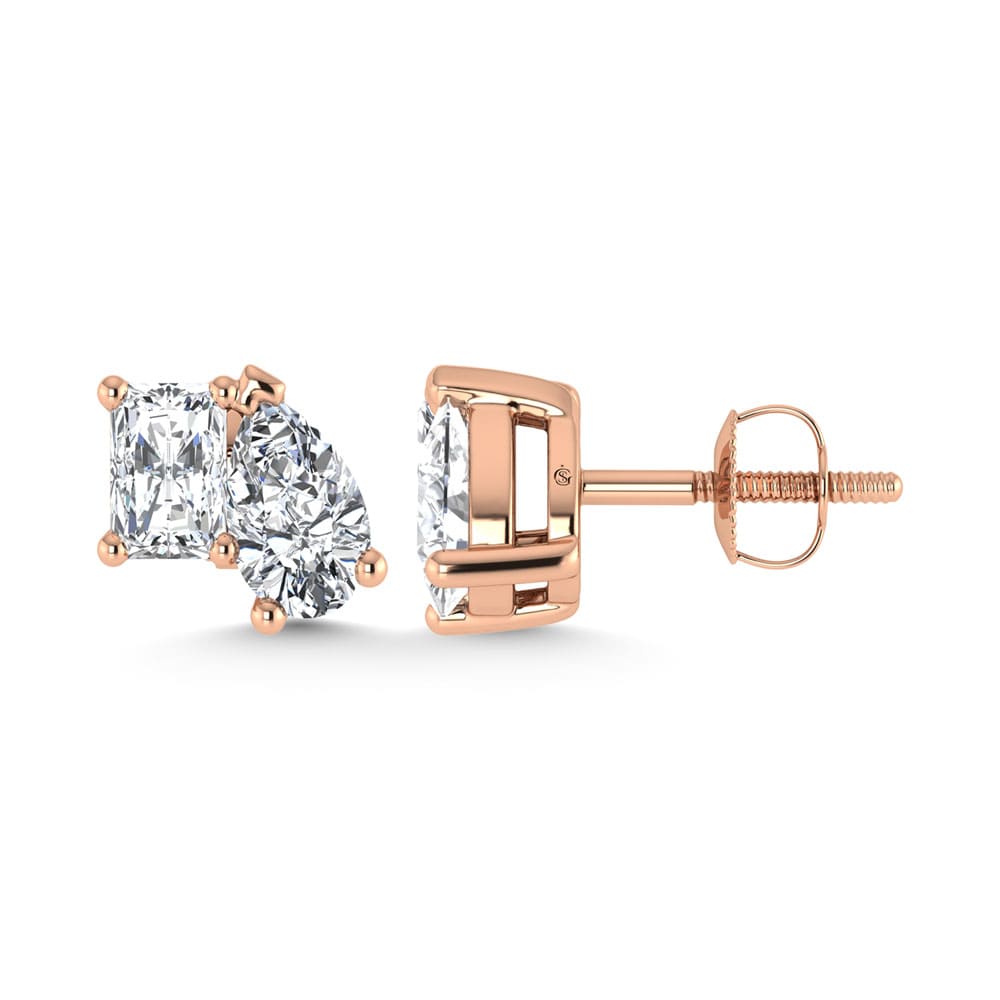 10K Rose Gold Lab Grown Diamond 1 5/8 Ct.Tw. Fashion Earrings