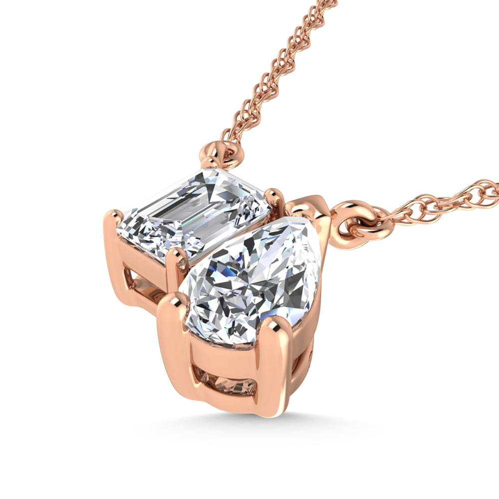 10K Rose Gold Lab Grown Diamond 1 Ct.Tw. Fashion Necklace