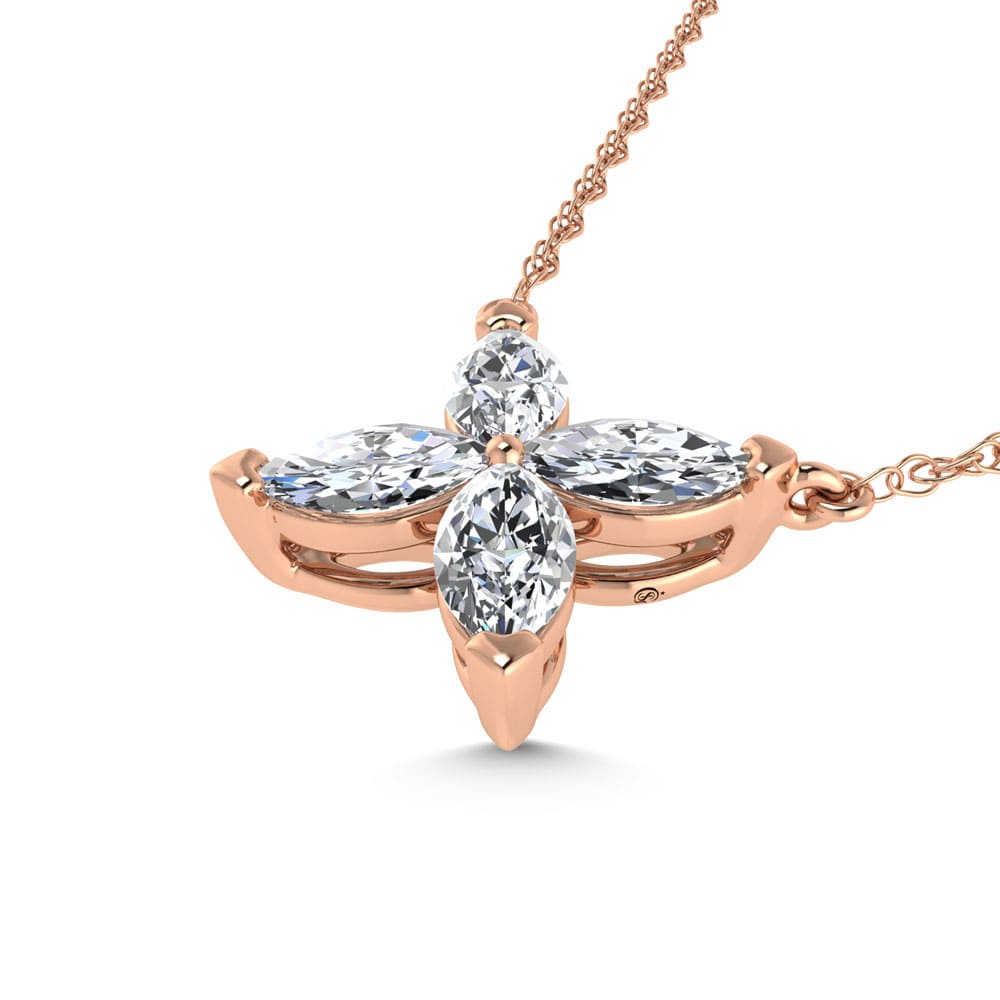 10K Rose Gold Lab Grown Diamond 1 Ct.Tw. Fashion Necklace