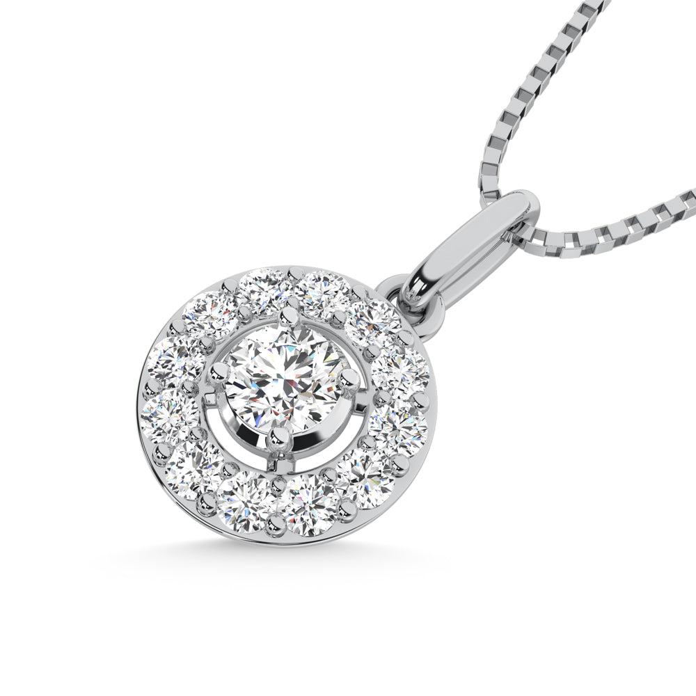 10K White Gold Lab Grown Diamond 1/5 Ct.Tw. Fashion Pendant