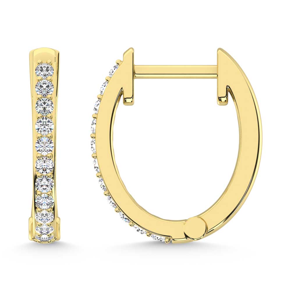 10K Yellow Gold Lab Grown Diamond 1/5 Ct.Tw. Hoop Earrings