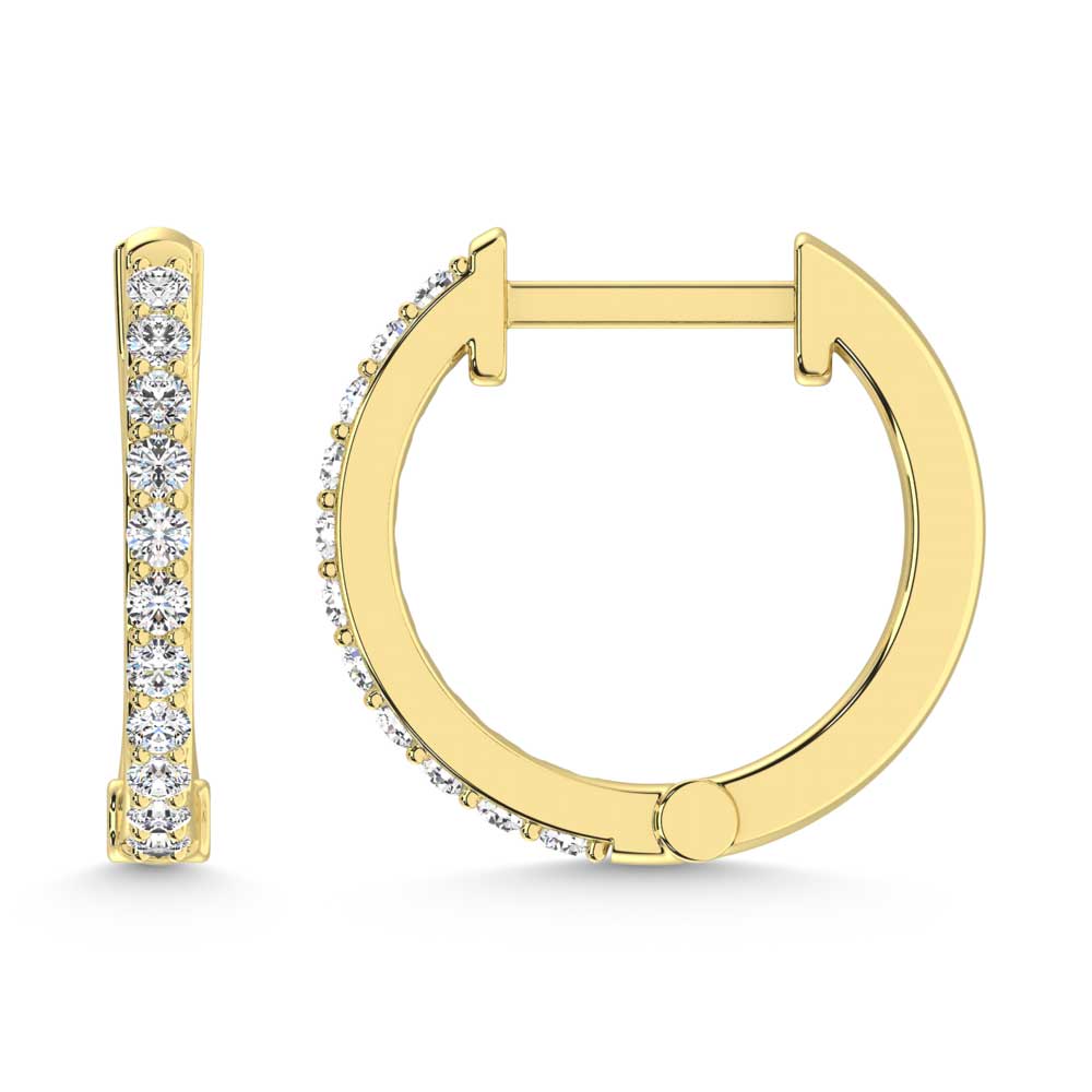 10K Yellow Gold Lab Grown Diamond 1/5 Ct.Tw. Hoop Earrings