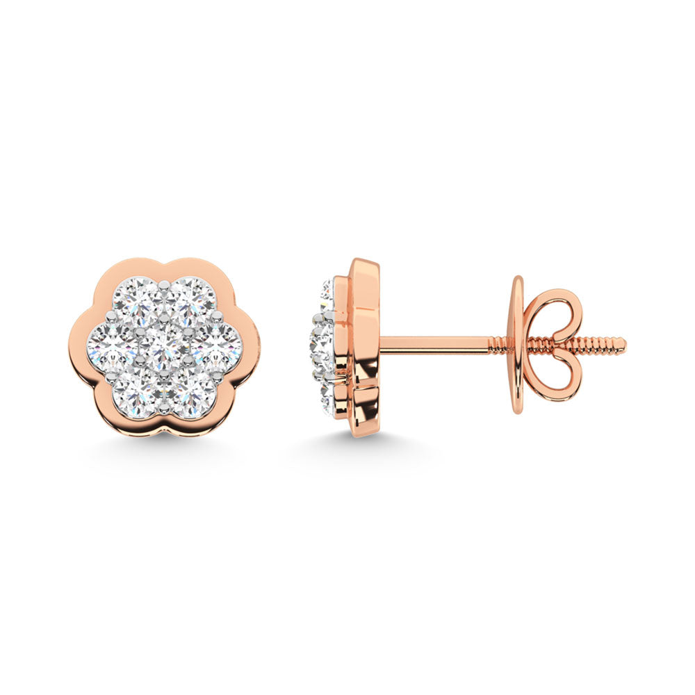 10K Rose Gold Lab Grown Diamond 1/3 Ct.Tw. Fashion Earrings