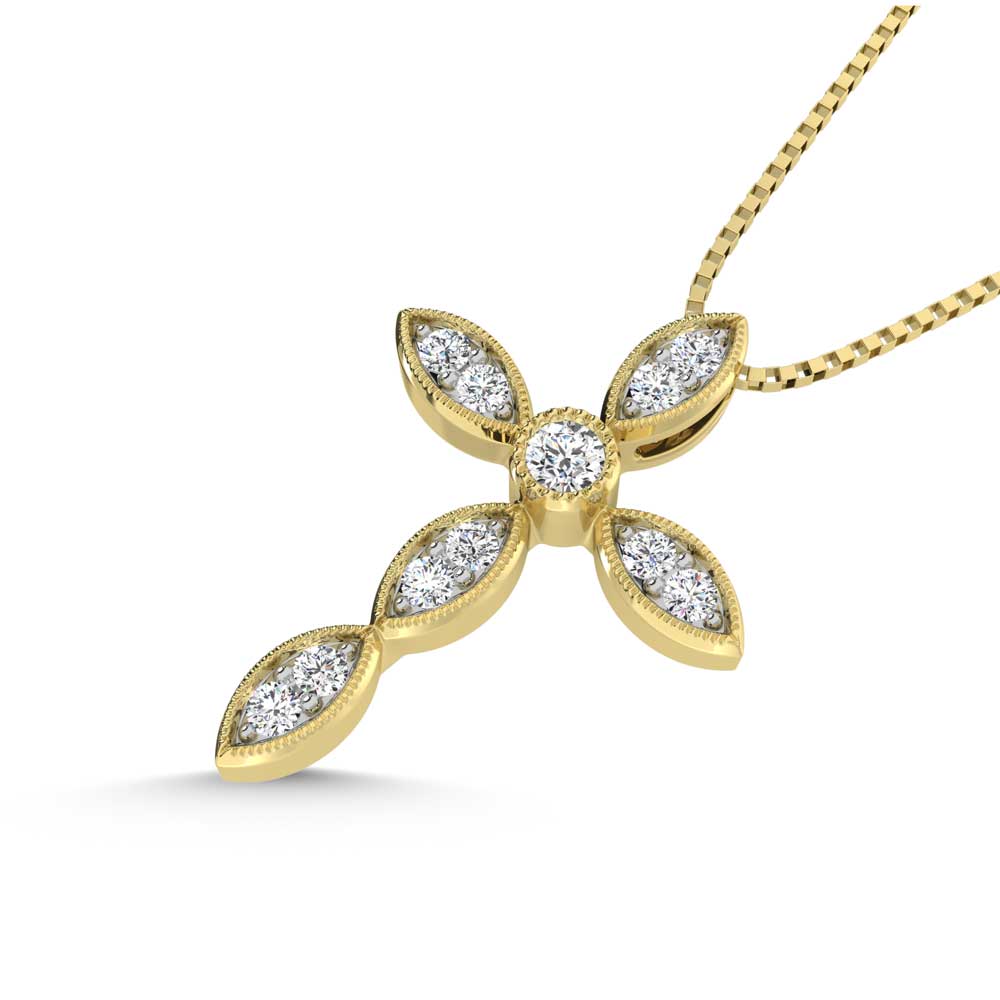 10K Yellow Gold Lab Grown Diamond 1/6 Ct.Tw. Fashion Necklace