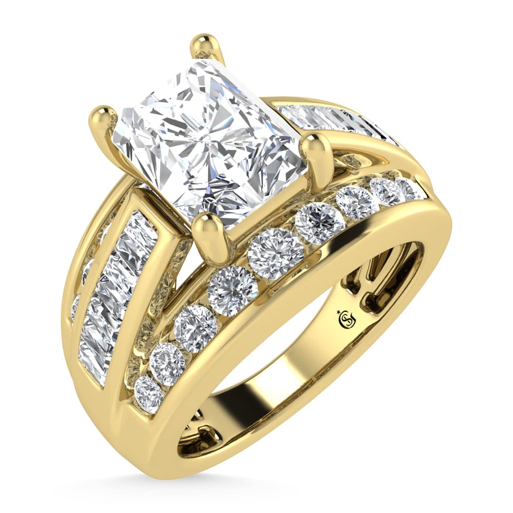 10K Yellow Gold Lab Grown Diamond 1 3/4 Ct.Tw. Radiant Shape Engagement Ring (IGI Certified 1CT)