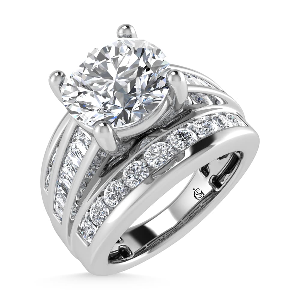 10K White Gold Lab Grown Diamond 2 1/4 Ct.Tw. Round Shape Engagement Ring (IGI Certified 1 1/2CT)