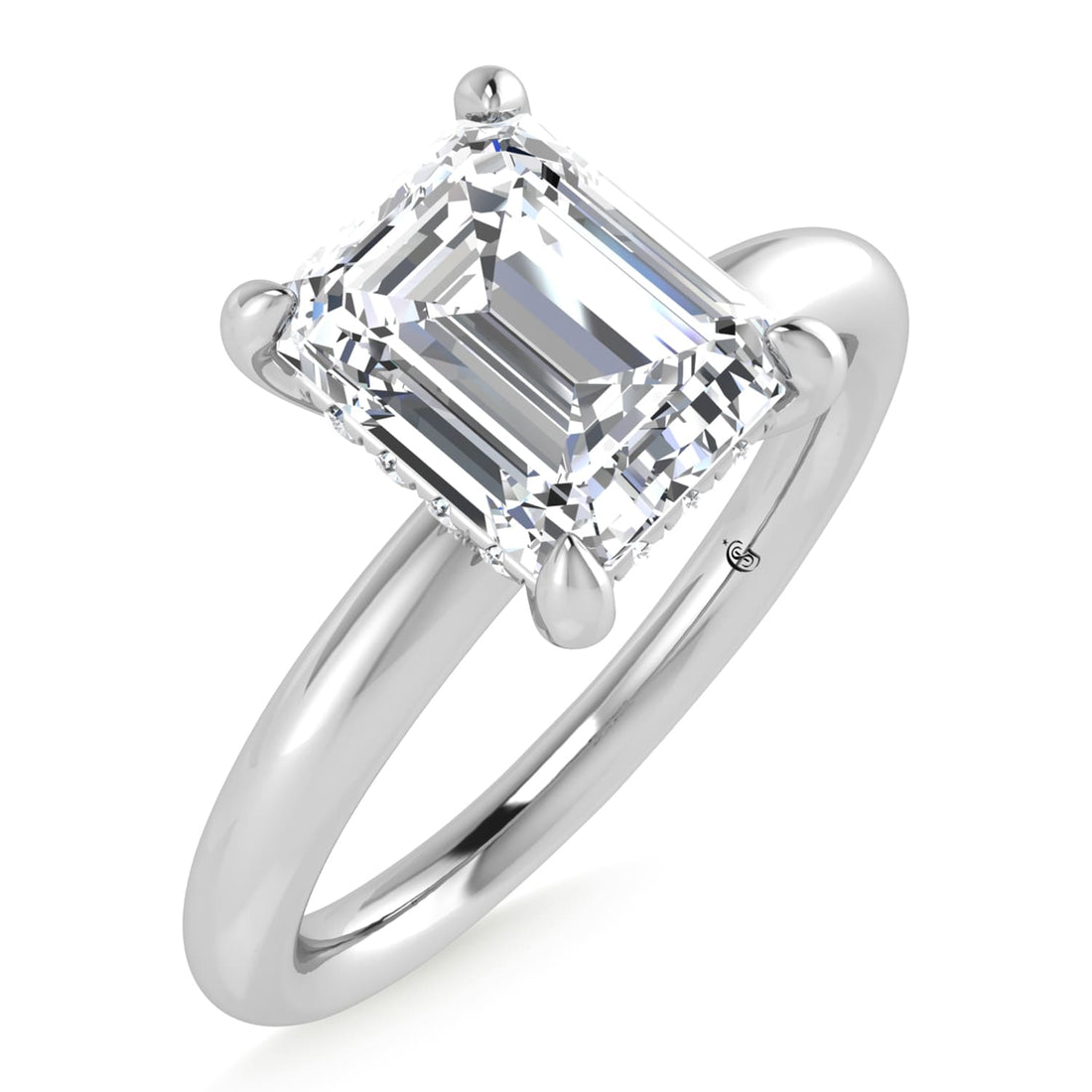 14K White Gold Lab Grown Diamond 1 1/2 Ct.Tw. Radiant Shape IGI Certified Engagement Ring (Center 1.5ct)