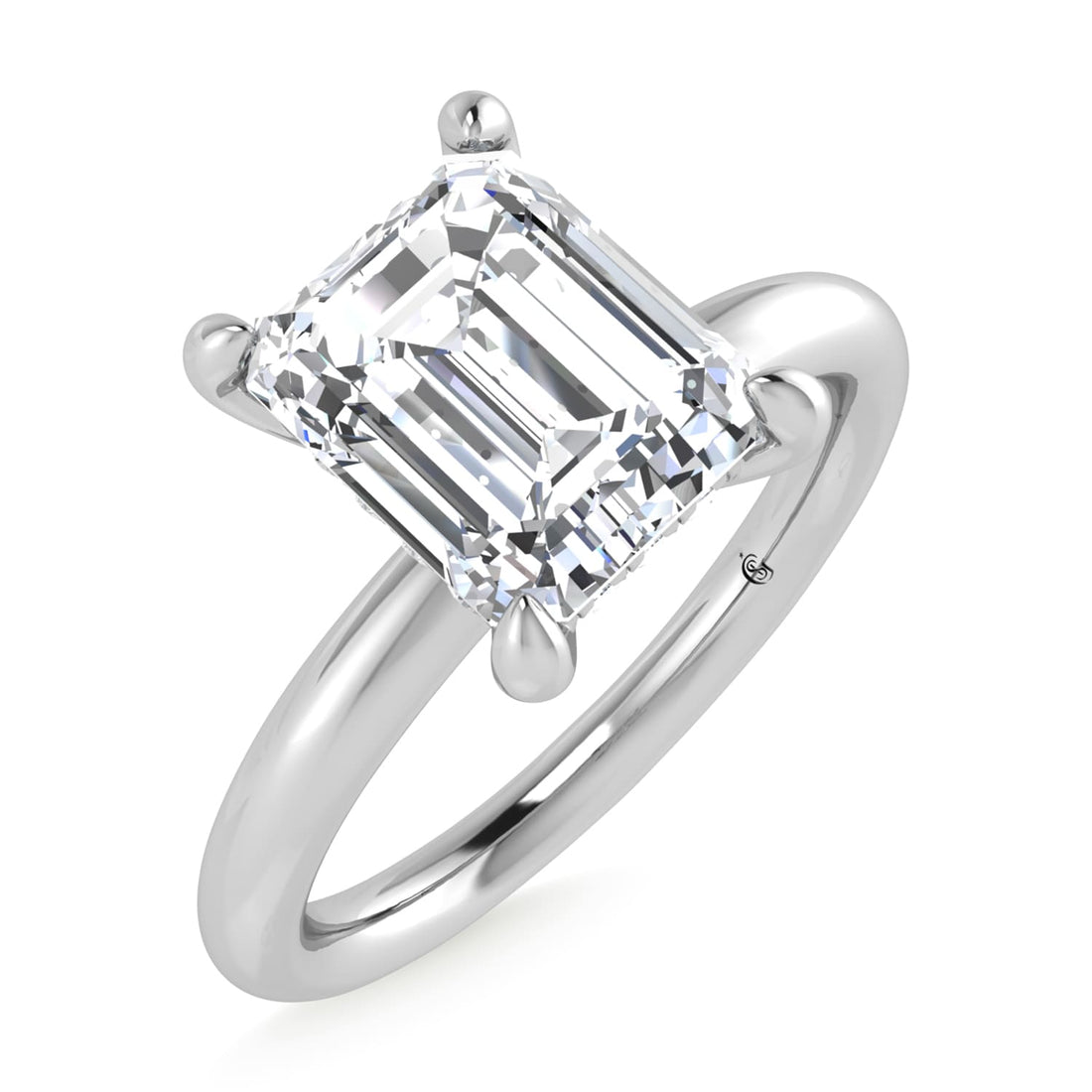 14K White Gold Lab Grown Diamond 2 1/20 Ct.Tw. Radiant Shape IGI Certified Engagement Ring (Center 2ct)