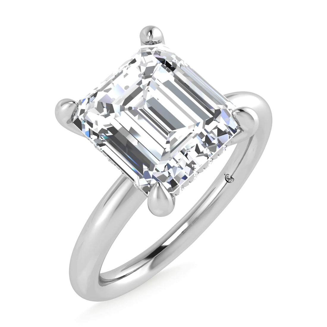 14K White Gold Lab Grown Diamond 3 1/20 Ct.Tw. Radiant Shape IGI Certified Engagement Ring (Center 3ct)