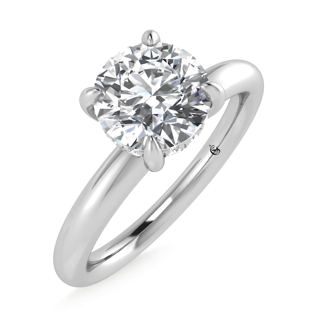 14K White Gold Lab Grown Diamond 1 1/20Ct.Tw. Round Shape IGI Certified Engagement Ring (Center 1ct)