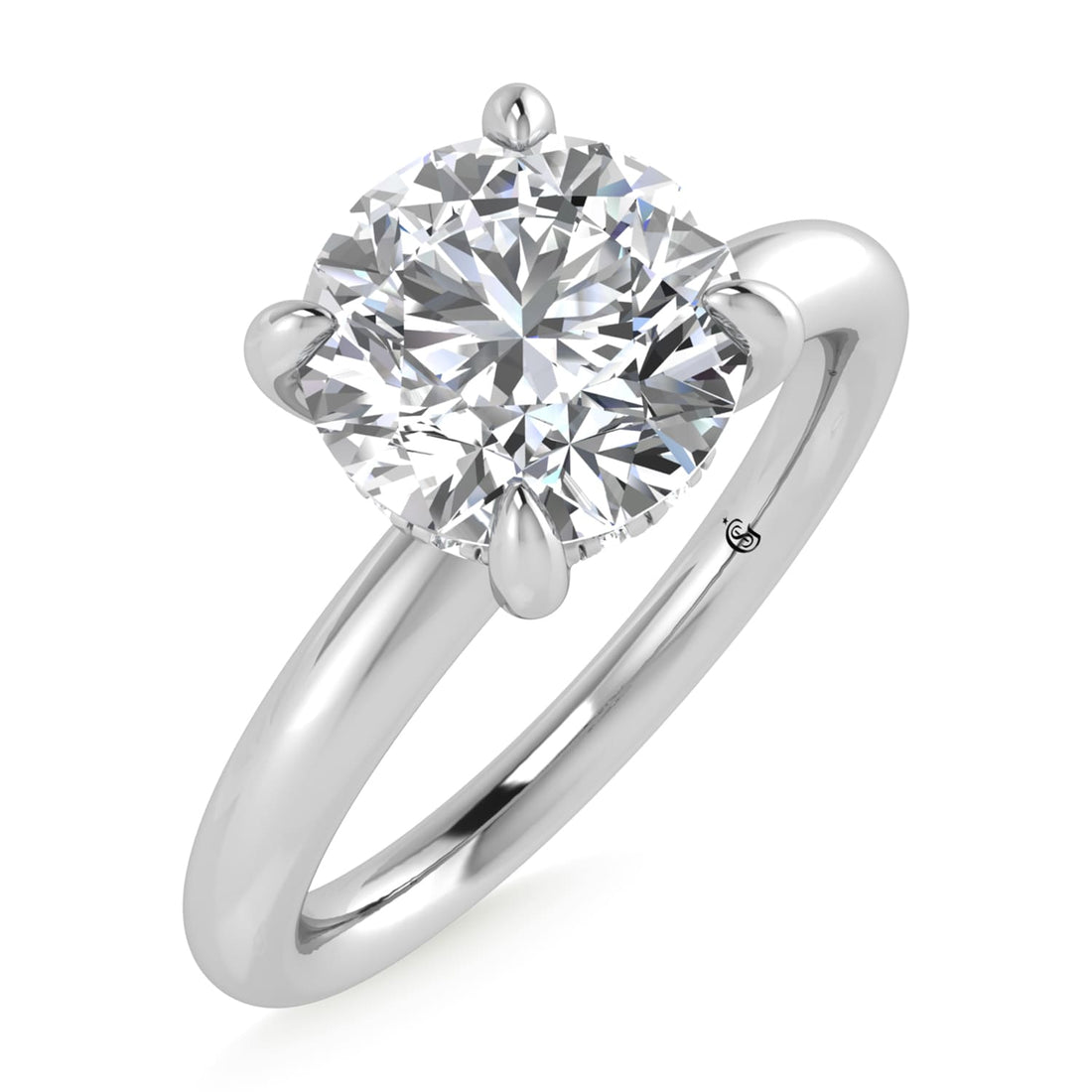 14K White Gold Lab Grown Diamond 1 1/2 Ct.Tw. Round Shape IGI Certified Engagement Ring (Center 1.5ct)