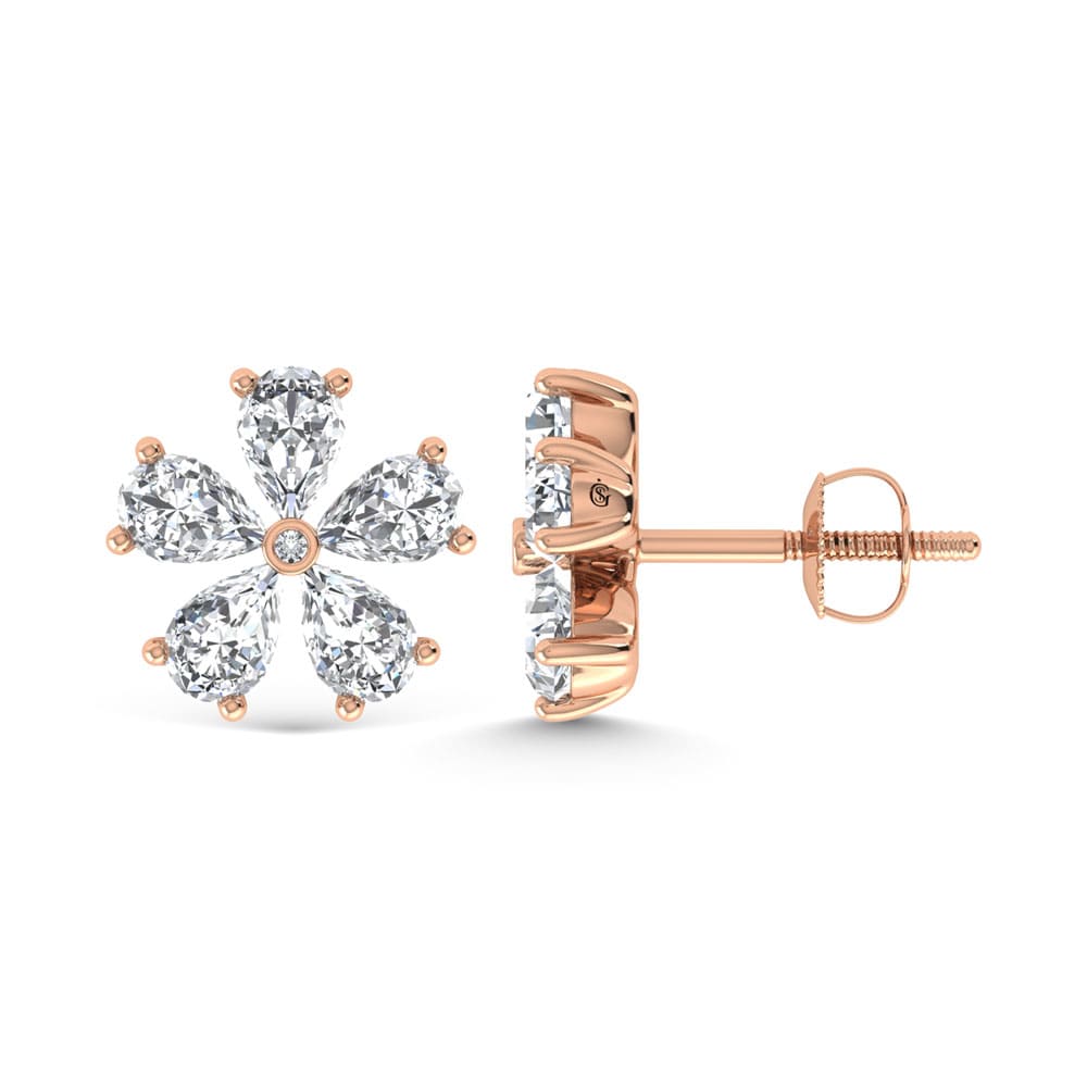 14K Rose Gold Lab Grown Diamond 2 Ct.Tw. Fashion Earrings