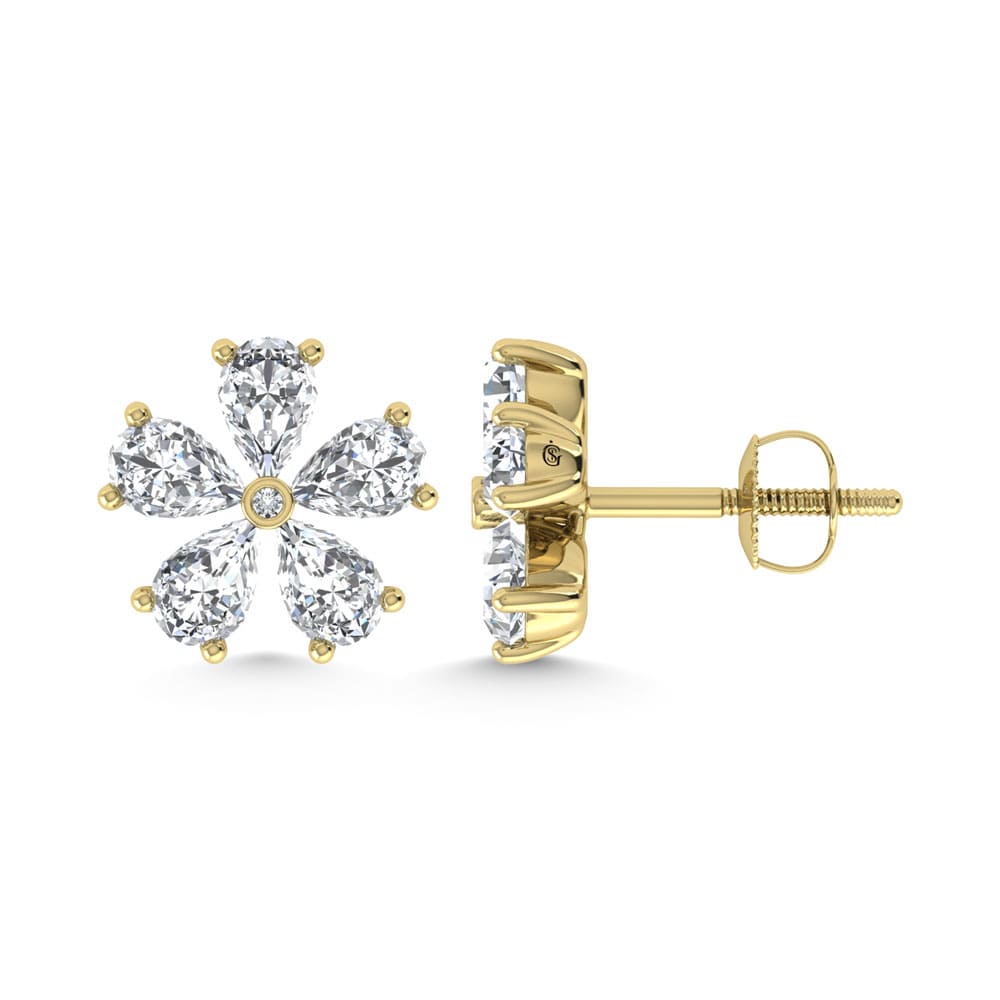 14K Yellow Gold Lab Grown Diamond 2 Ct.Tw. Fashion Earrings