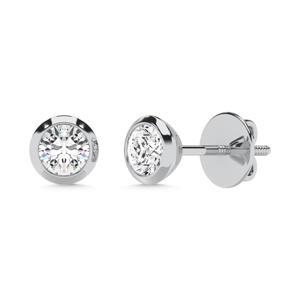 10K White Gold Lab Grown Diamond 1/5 Ct.Tw. Round Shape Stud Earrings