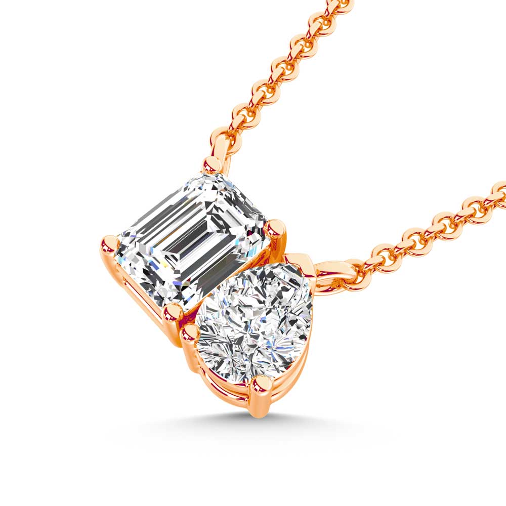 10K Rose Gold Lab Grown Diamond 3/8 Ct.Tw. Fashion Necklace