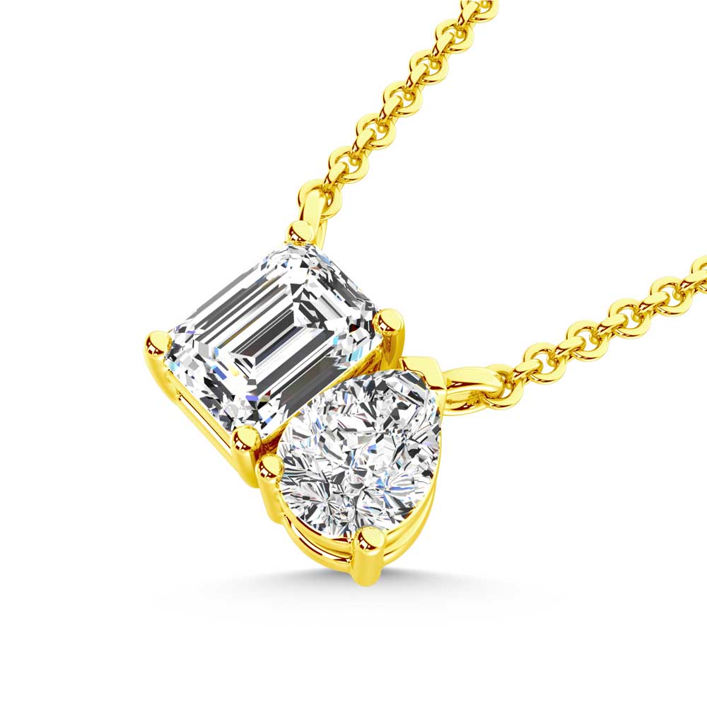 10K Yellow Gold Lab Grown Diamond 3/8 Ct.Tw. Fashion Necklace