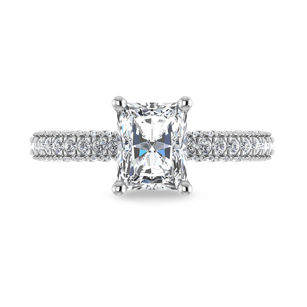 14K White Gold Lab Grown Diamond 3 Ct.Tw. IGI Certified Radiant Shape Halo Engagement Ring (Center 2CT)