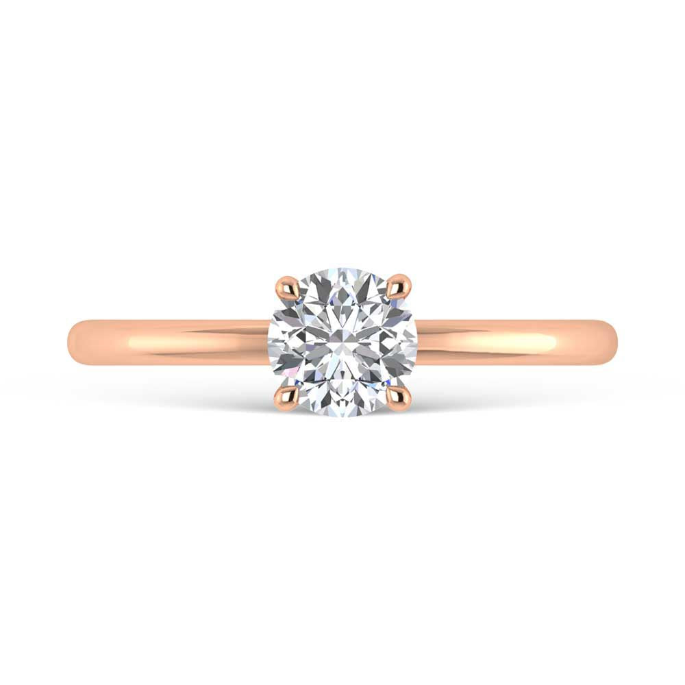 14K Rose Gold Lab Grown Diamond 1 1//20 Ct.Tw. Round Shape Halo Engagement Ring (Center 1CT)