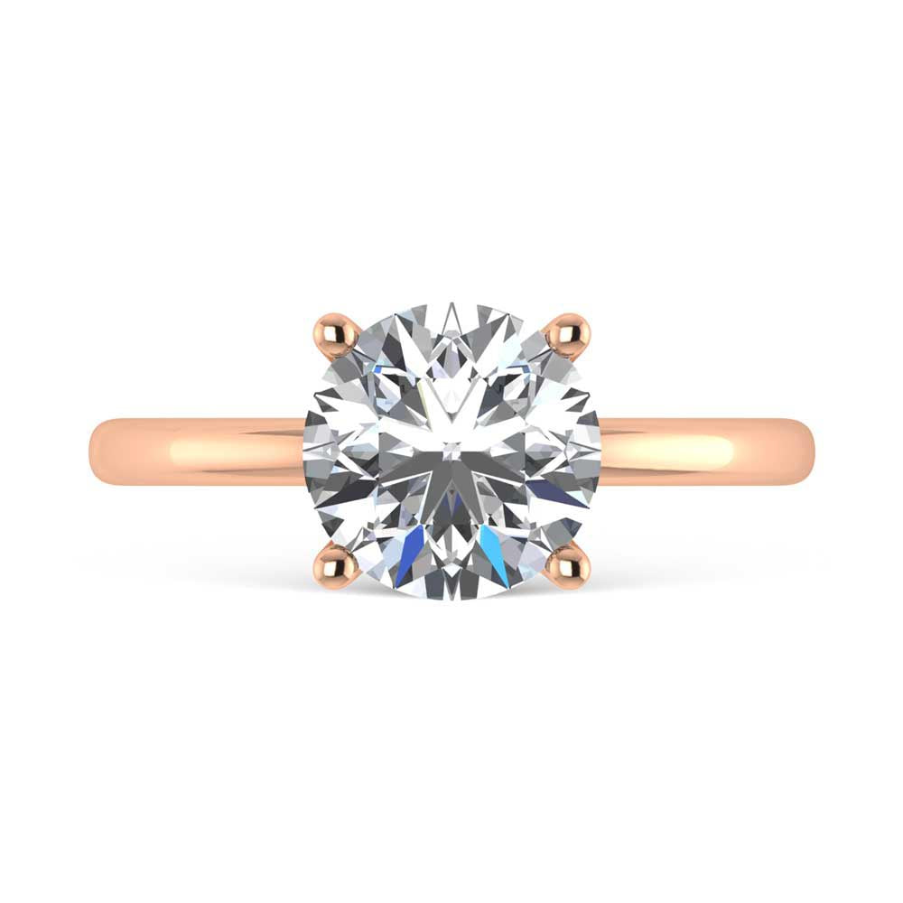 14K Rose Gold Lab Grown Diamond 2 1//20 Ct.Tw. Round Shape Halo Engagement Ring (Center 2CT)