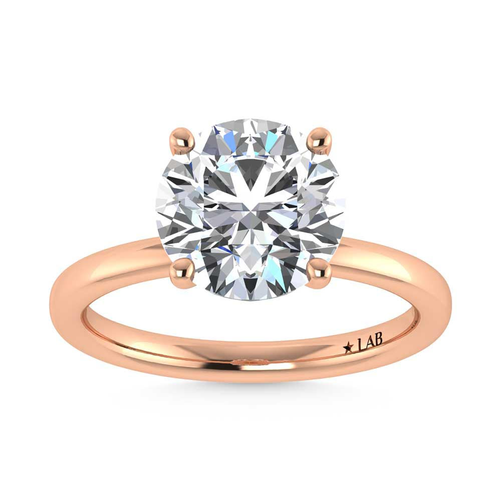 14K Rose Gold Lab Grown Diamond 3 1//20 Ct.Tw. Round Shape Halo Engagement Ring (Center 3CT)