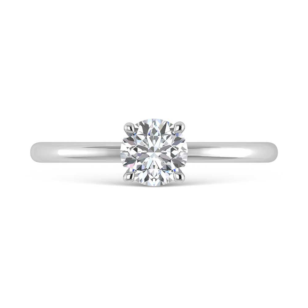 14K White Gold Lab Grown Diamond 1 1//20 Ct.Tw. Round Shape Halo Engagement Ring (Center 1CT)