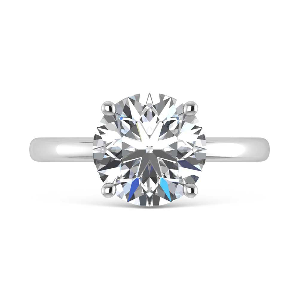 14K White Gold Lab Grown Diamond 3 1//20 Ct.Tw. Round Shape Halo Engagement Ring (Center 3CT)