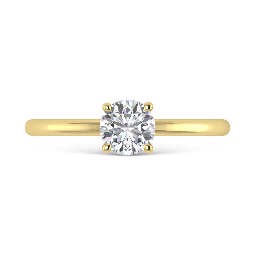 14K Yellow Gold Lab Grown Diamond 1 1//20 Ct.Tw. Round Shape Halo Engagement Ring (Center 1CT)