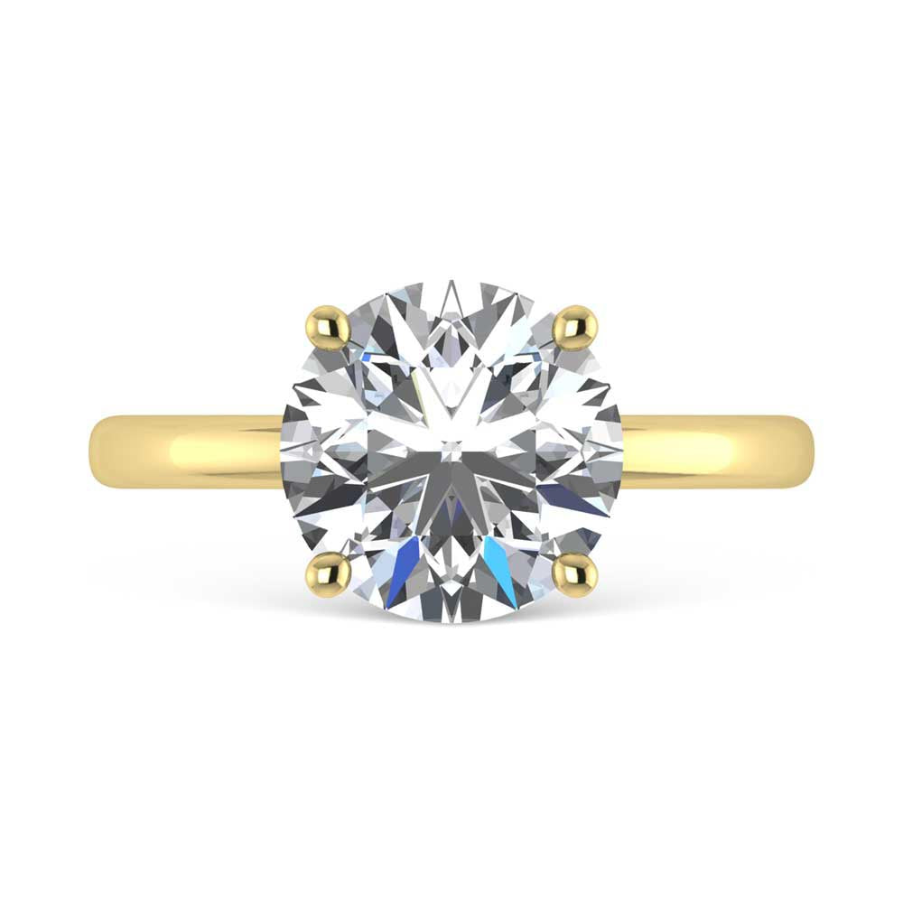 14K Yellow Gold Lab Grown Diamond 3 1//20 Ct.Tw. Round Shape Halo Engagement Ring (Center 3CT)