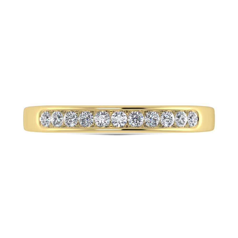 14K Yellow Gold Lab Grown Diamond 1/5 Ct.Tw. Mens Machine Band