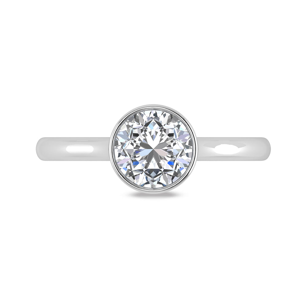 14K White Gold Lab Grown Bezel Set Lab Grown Diamond 3/4 ct.tw. Solitaire Ring