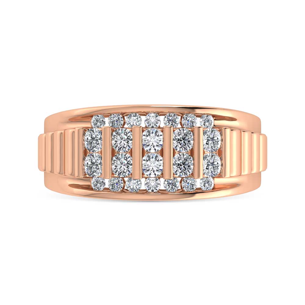 14K Rose Gold Lab Grown Diamond 1 Ct.Tw. Mens Ring