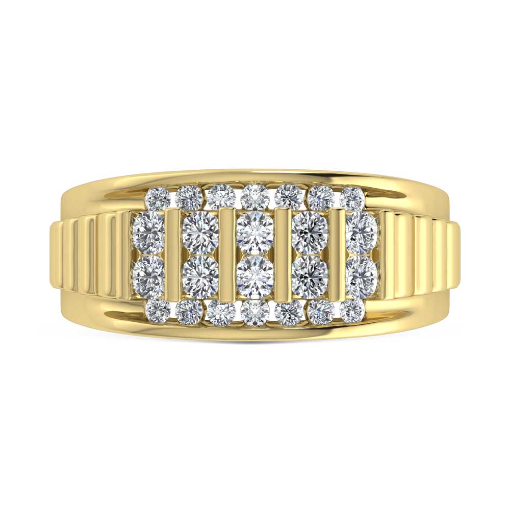 14K Yellow Gold Lab Grown Diamond 1 Ct.Tw. Mens Ring